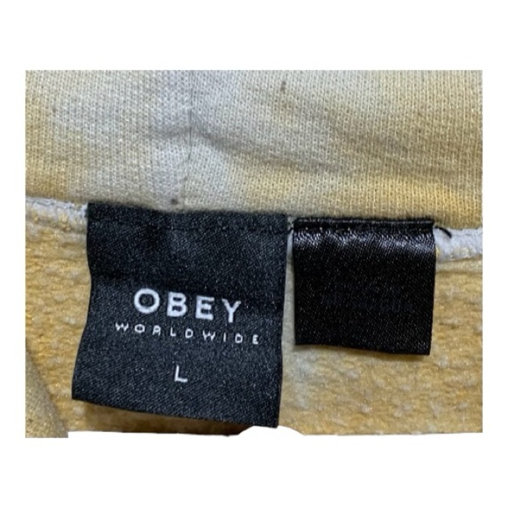 Vintage Obey International Pullover Tye Dye Logo Hoodie Size Large - Picture 4 of 4